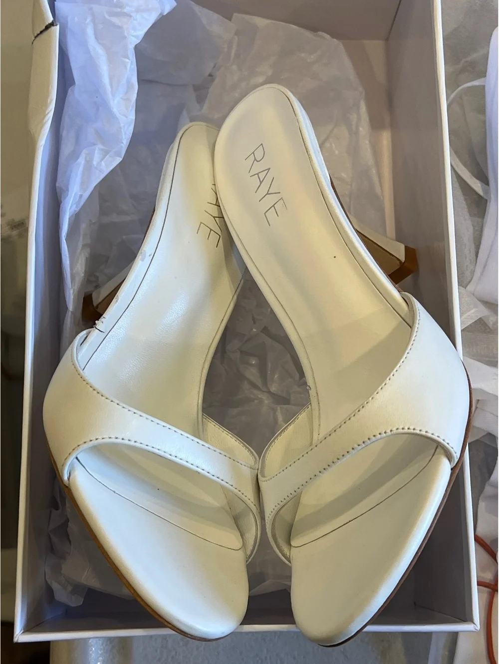 Raye Chad Sandal in White FLAW - Picture 3 of 7